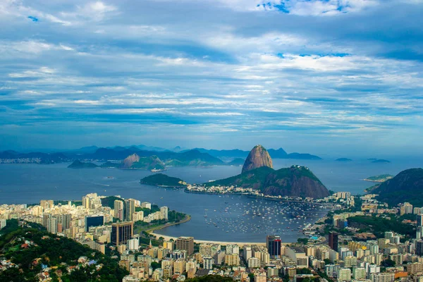 Beautiful Panoramic View Sugar Loaf Botafogo Bay — Stock Photo, Image