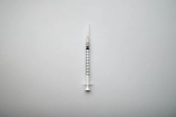 View Syringe Closeup White Background — Stock Photo, Image