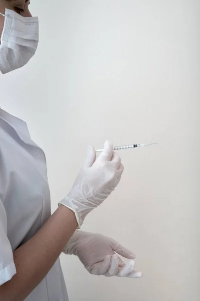 Sjuksköterska Redo Att Vaccin Med Kopieringsutrymme — Stockfoto