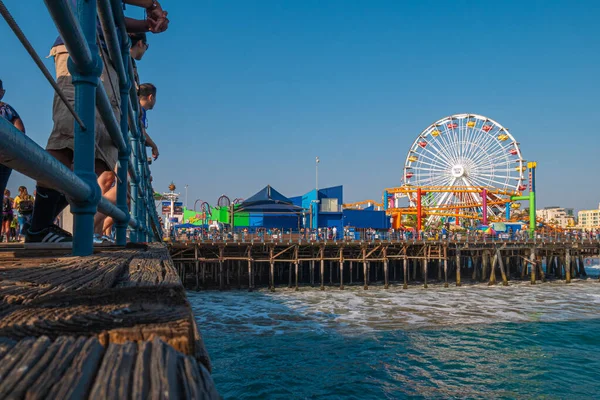 Los Ángeles Junio 2016 Vista Del Famoso Muelle Santa Mónica — Foto de Stock