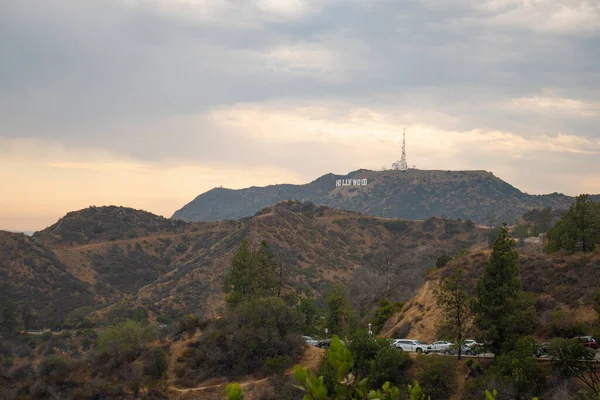 Krásný Výhled Kopce Hollywoodu Létě Při Západu Slunce — Stock fotografie