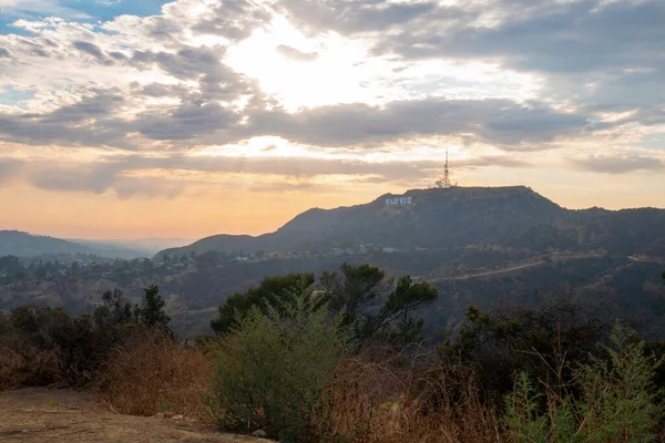 Bela Vista Das Colinas Hollywood Verão Pôr Sol — Fotografia de Stock