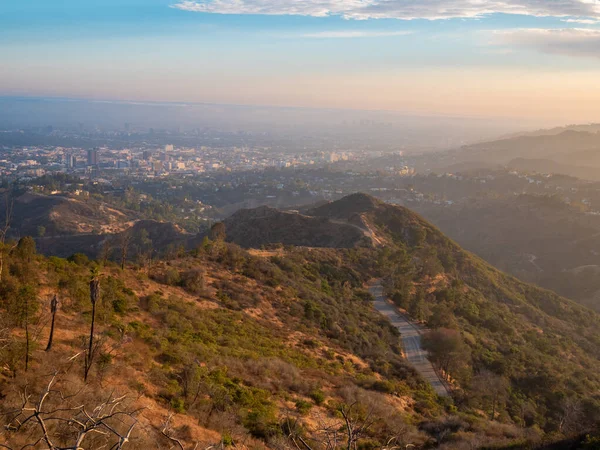 Vista Uma Pista Terra Para Caminhadas Nas Colinas Hollywood — Fotografia de Stock