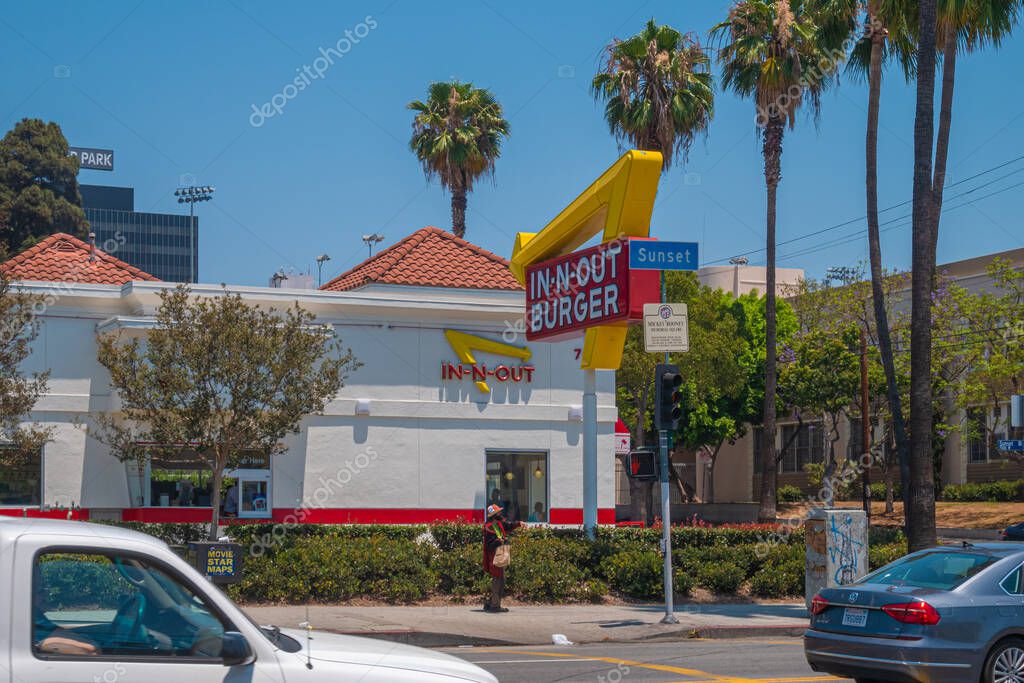 LOS ANGELES, USA - JUNE 26, 2016: Traditional fast food store, In-N-Out Burger in Los Angeles.