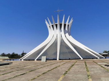 BRASILIA, BRAZIL - 14 Eylül 2019: Brasilia Metropolitan Katedrali.