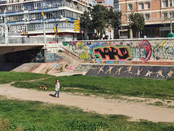 Soho Malaga sokaklarının manzarası.