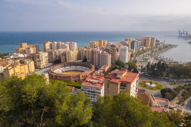 İspanya 'nın Malaga kentindeki hava ve panoramik manzara