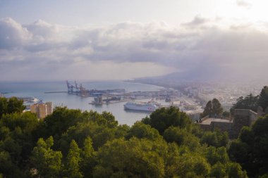 İspanya 'nın Malaga kentindeki hava ve panoramik manzara