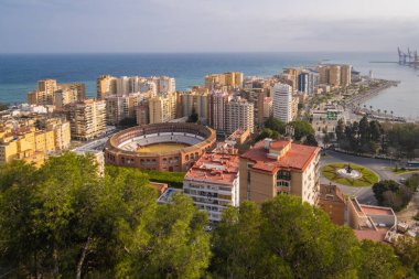 İspanya 'nın Malaga kentindeki hava ve panoramik manzara