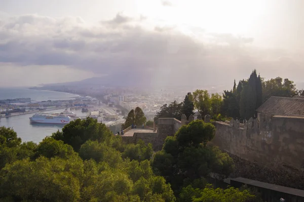 Vista Aérea Panorámica Ciudad Málaga España — Foto de Stock