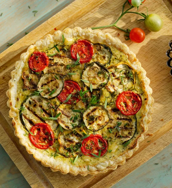 Courgette quiche — Stockfoto