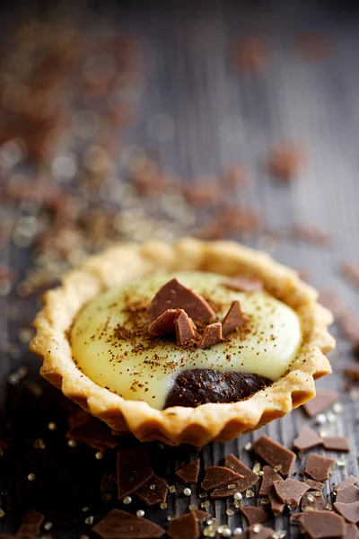 Chocolate and coffee tart — Stock Photo, Image