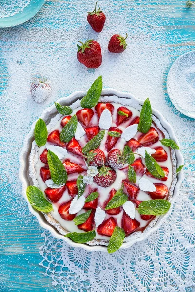 Tart de căpșuni, desert gustos — Fotografie, imagine de stoc