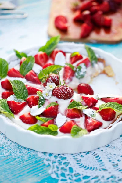Tart de căpșuni, desert gustos — Fotografie, imagine de stoc