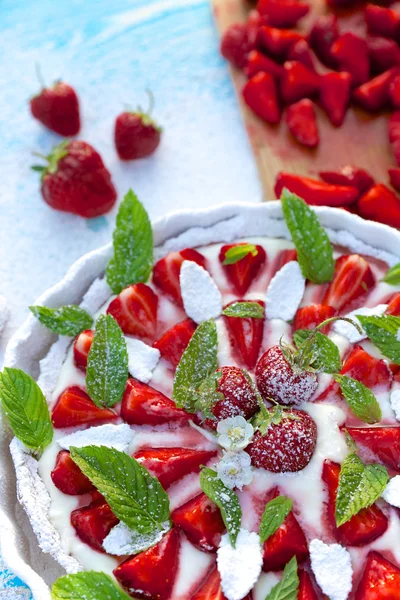 딸기 타트, 맛 있는 디저트 — 스톡 사진