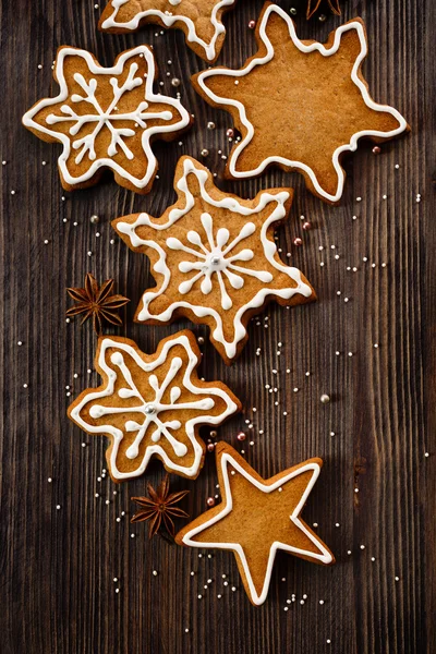 Noel gingerbread kar taneleri — Stok fotoğraf