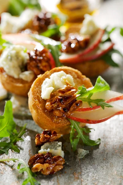 Canapes with different ingredients — Stock Photo, Image