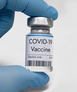 Coronavirus COVID-19 aşısı Pfizer araştırma laboratuvarında şişede.