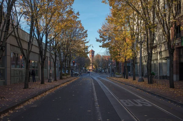 Portland city view under golden fall