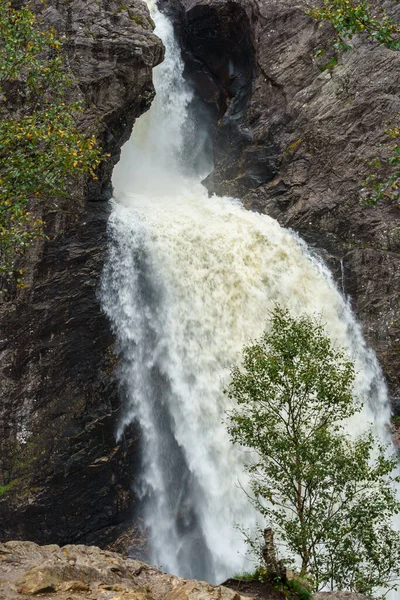 Фрафджорд Норвегия Сентябрь Большой Красивый Водопад Манафоссен — стоковое фото