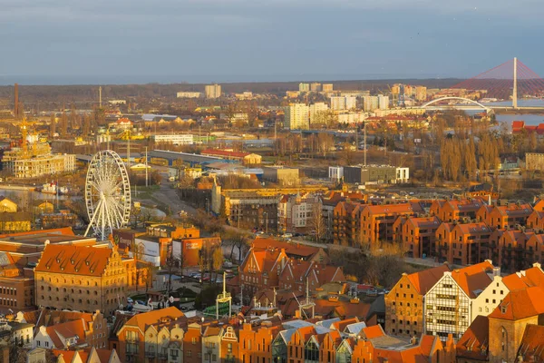 Gdansk Poland 2020 January City Viewed Top Cathedral Tower Red — Stock Photo, Image