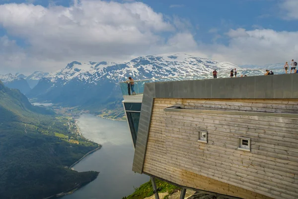 Лоэн Норвегия Июня 2020 Года Ресторан Loen Skylift Вершине Горы — стоковое фото