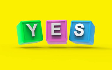 Metnin 3B İllüstrasyonu - EVET