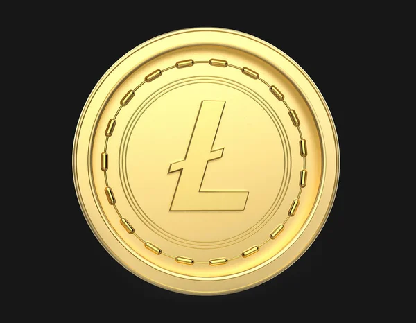 Ilustração Litecoin Cor Dourada Criptomoeda — Fotografia de Stock