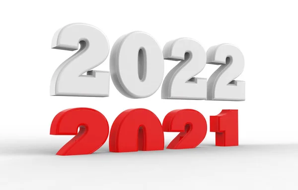 Feliz Ano Novo 2022 Ilustração Cor Branca Texto 2022 Cor — Fotografia de Stock