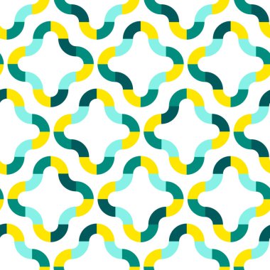 Soyut retro mavi ve sarı pürüzsüz vektör deseni