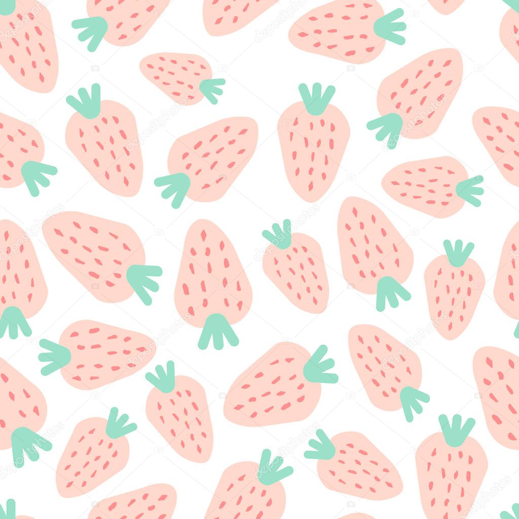 Strawberry pink seamless pattern design