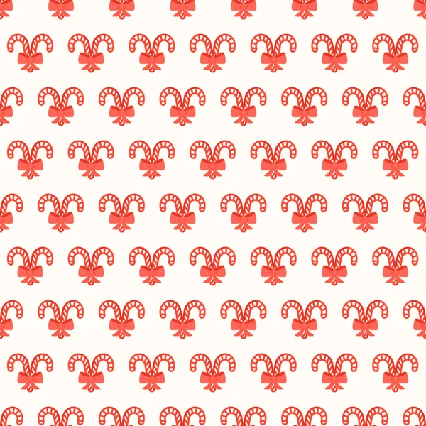 Striped Candy Cane Traditional Christmas Treats Seamless Vector Pattern — Vector de stock