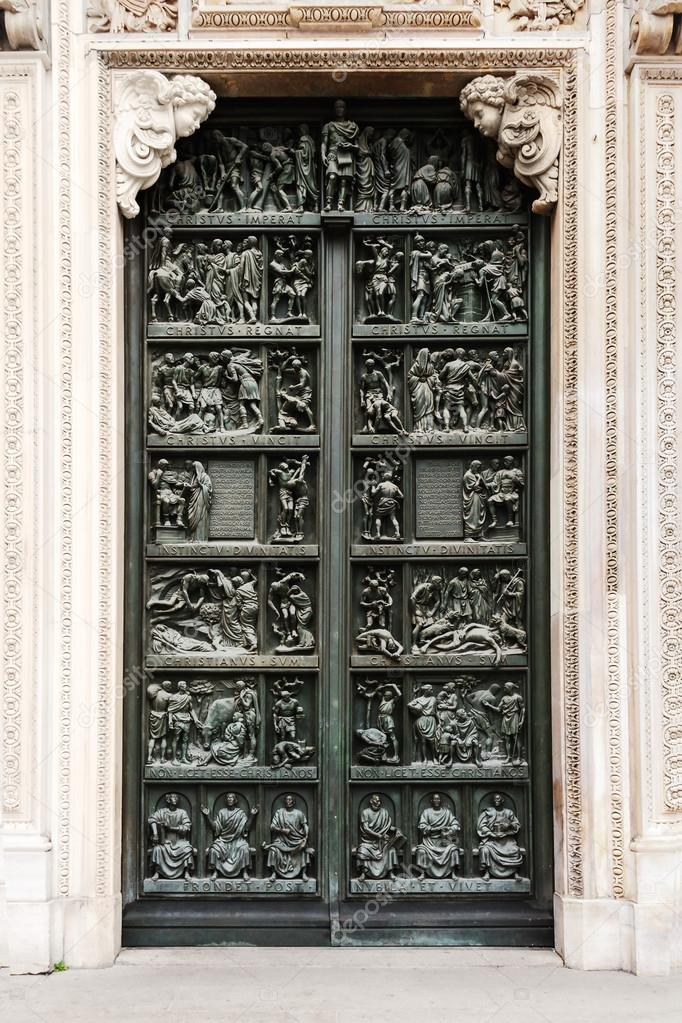 one of the portals of the Duomo Cathedral 