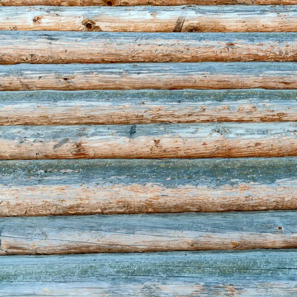 Texture Vieux Rondins Bois Avec Des Nœuds Pittoresques Comme Fond — Photo