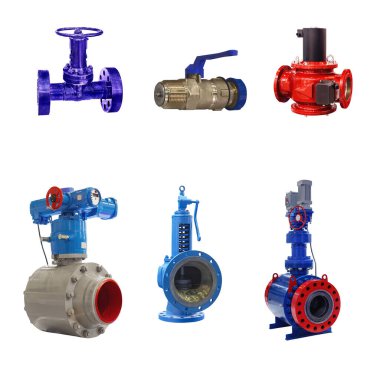 Beyaz arkaplanda izole edilmiş bir gaz boru hattı için otomatik ve elle kumandalı modern kapatma vanası