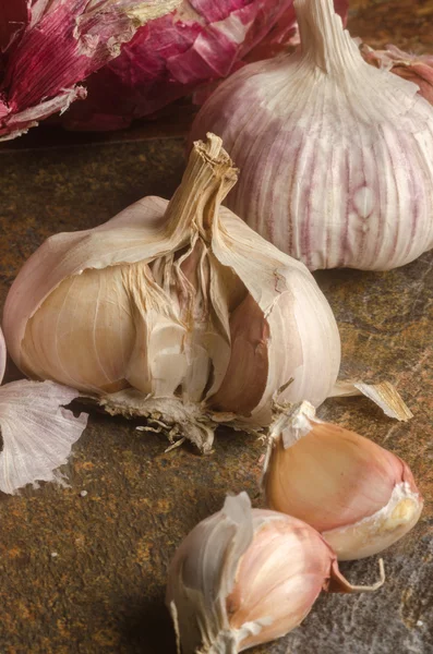 Cipolla rossa e aglio — Foto Stock
