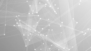 Soyut teknoloji ve bilim çokgeni düşük poligonal arkaplan nokta ve çizgilerle ton grisi.