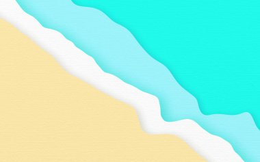 Mavi deniz ve sarı kum gradyan kağıt kaplama arka plan. Soyut suluboya arkaplanı