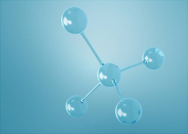 Bilim, kimya ve biyoteknoloji için molekül ya da atom temizliği. Soyut grafik illüstrasyon bilimi tıbbi arka plan 3D görüntüleme.