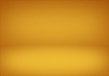 Boş zemin arkaplan sarı oda stüdyo gradyan sahne ışıkları 3D görüntü. ürün için görüntüler.