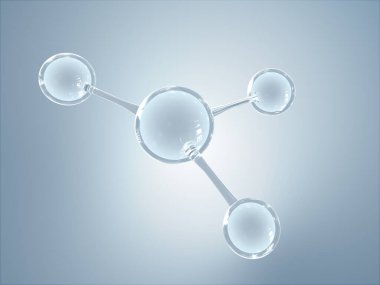 Bilim, kimya ve biyoteknoloji için molekül ya da atom temizliği. Soyut grafik illüstrasyon bilimi tıbbi arka plan 3D görüntüleme.