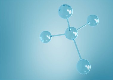 Bilim, kimya ve biyoteknoloji için molekül ya da atom temizliği. Soyut grafik illüstrasyon bilimi tıbbi arka plan 3D görüntüleme.