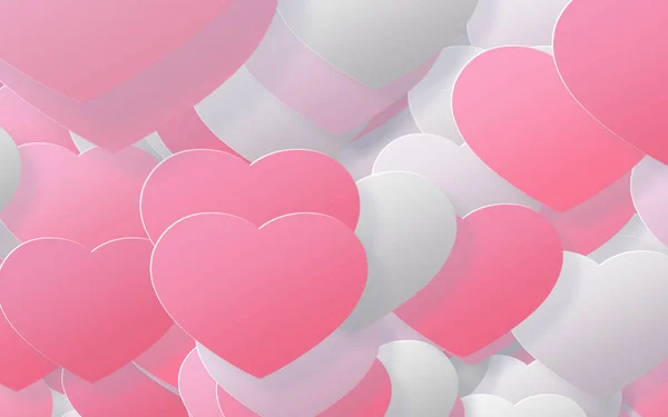 Estilo Arte Papel Com Coração Vermelho Rosa Dia Dos Namorados — Fotografia de Stock