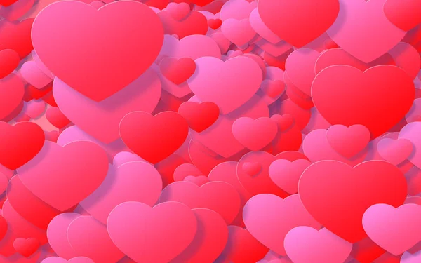 Red Pink Heart Valentine Day Abstract Background Hearts — Stock Photo, Image