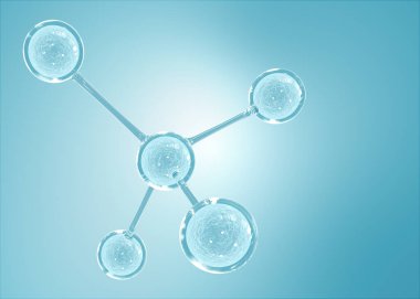 Bilim, kimya ve biyoteknoloji için molekül ya da atom temizliği. Soyut grafik illüstrasyon bilimi tıbbi arka plan 3D görüntüleme.