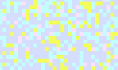 Soyut kare piksel mozaik renkli arka plan geometrik renksiz desen pastel renklerde. 8 bit