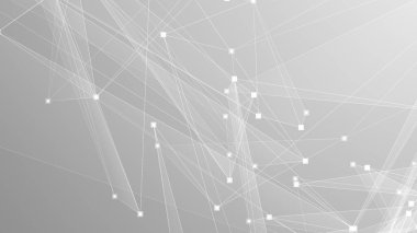 Soyut teknoloji ve bilim çokgeni düşük poligonal arkaplan nokta ve çizgilerle ton grisi.