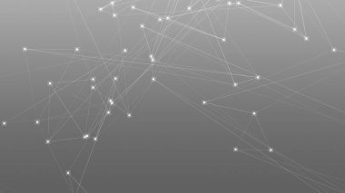 Soyut teknoloji ve bilim çokgeni düşük poligonal arkaplan nokta ve çizgilerle ton grisi.