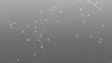 Soyut teknoloji ve bilim çokgeni düşük poligonal arkaplan nokta ve çizgilerle ton grisi.