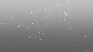 Soyut teknoloji ve bilim çokgeni düşük poligonal arkaplan nokta ve çizgilerle ton grisi.